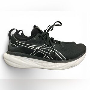 ASICS Gel-Nimbus 25 Men’s Running Shoes Black/White Size 9.5 Max Cushion Comfort
